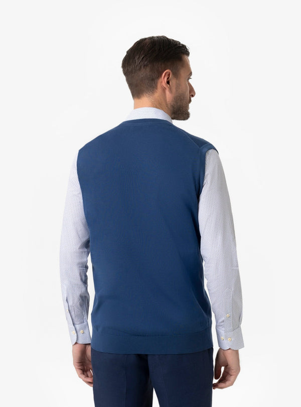 Maglia Gilet Uomo Blu, Celeste ed Ecru - Fusaro Antonio dal 1893 - Fusaro Antonio