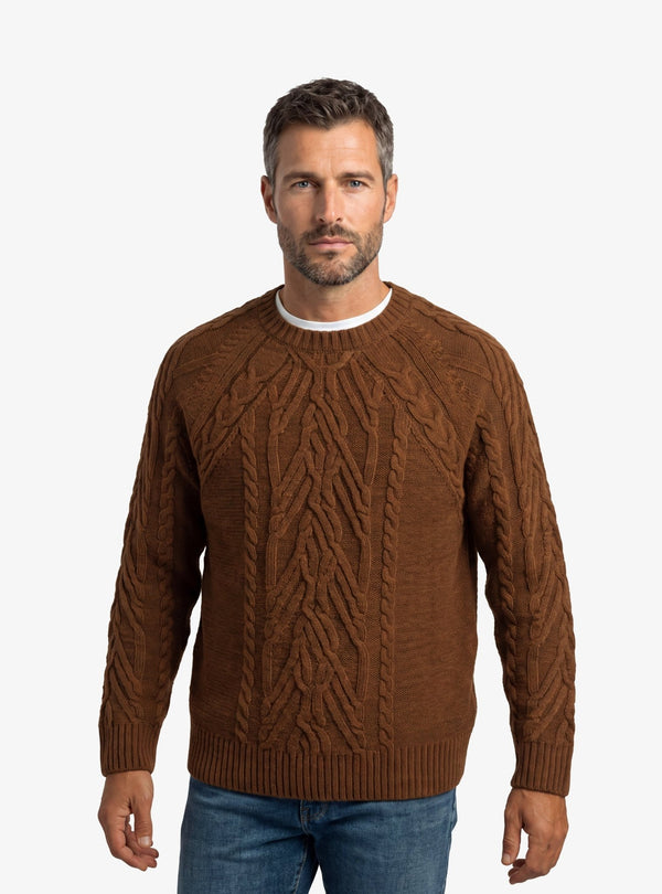 Maglia Girocollo Treccia Uomo in Misto Lana - Fusaro Antonio dal 1893 - Fusaro Antonio