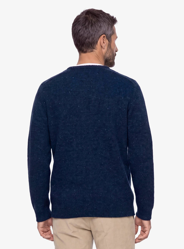 Maglia girocollo uomo con effetto Neps mélange e collo classico - Fusaro Antonio dal 1893 - Fusaro Antonio