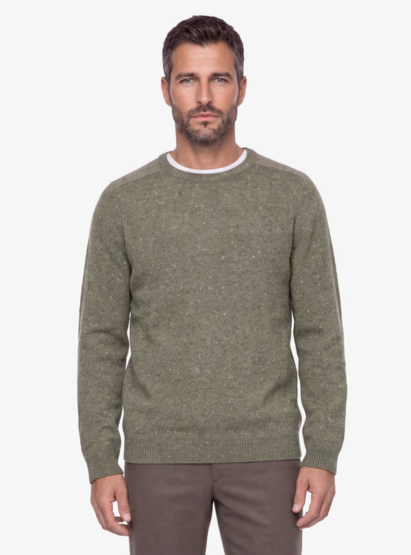 Maglia girocollo uomo con effetto Neps mélange e collo classico - Fusaro Antonio dal 1893 - Fusaro Antonio
