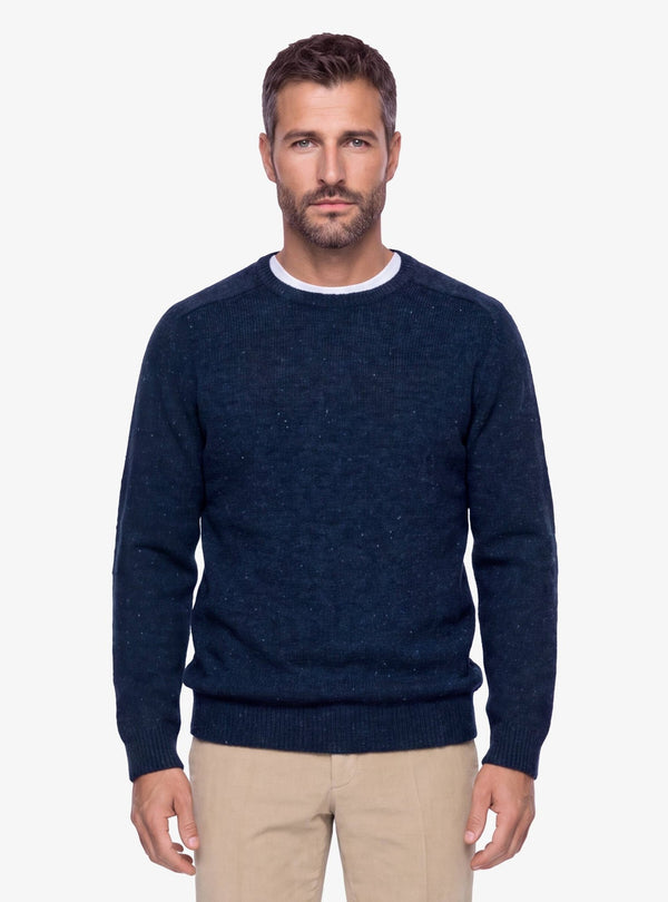 Maglia girocollo uomo con effetto Neps mélange e collo classico - Fusaro Antonio dal 1893 - Fusaro Antonio