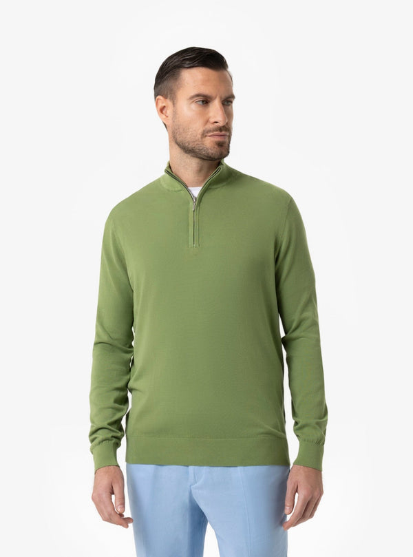 Maglia Mezza Zip Uomo in Cotone - Fusaro Antonio dal 1893 - Fusaro Antonio