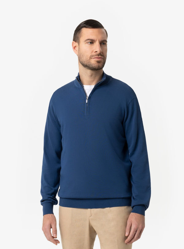 Maglia Mezza Zip Uomo in Cotone - Fusaro Antonio dal 1893 - Fusaro Antonio