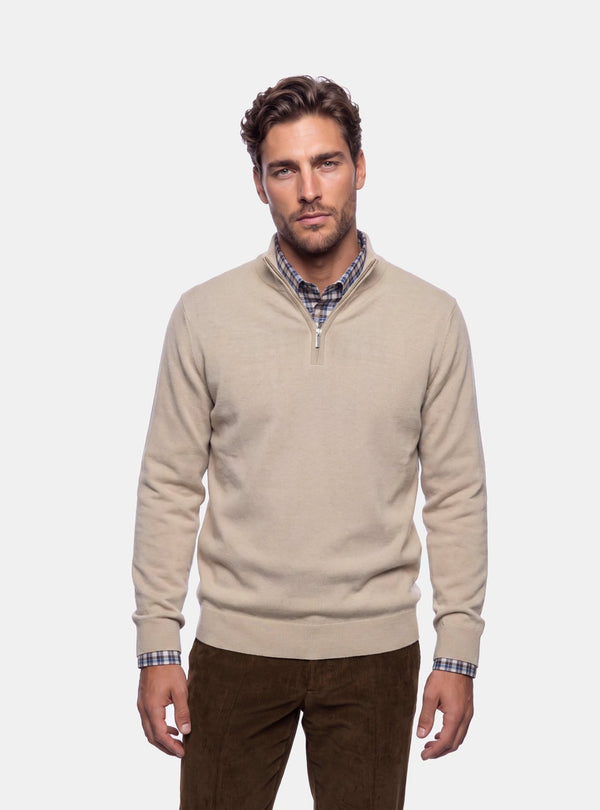 Maglia Mezza Zip Uomo in Misto Cashmere - Fusaro Antonio dal 1893 - Fusaro Antonio