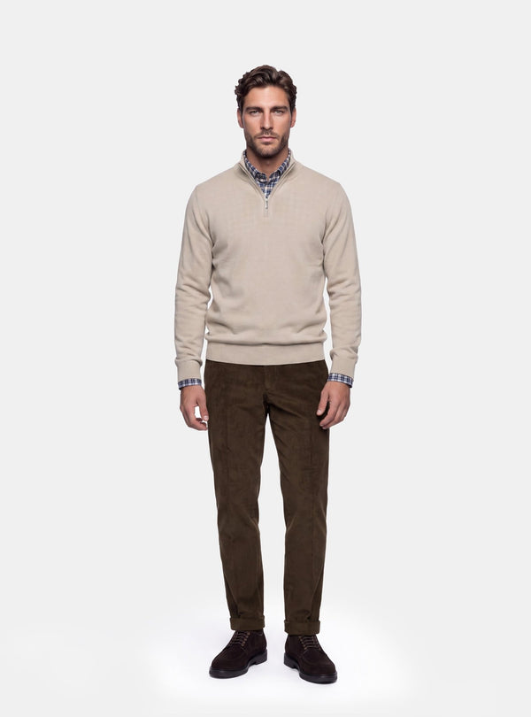 Maglia Mezza Zip Uomo in Misto Cashmere - Fusaro Antonio dal 1893 - Fusaro Antonio