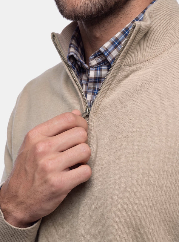Maglia Mezza Zip Uomo in Misto Cashmere - Fusaro Antonio dal 1893 - Fusaro Antonio