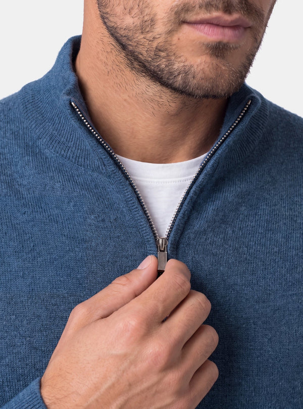 Maglia Mezza Zip Uomo in Misto Cashmere - Fusaro Antonio dal 1893 - Fusaro Antonio