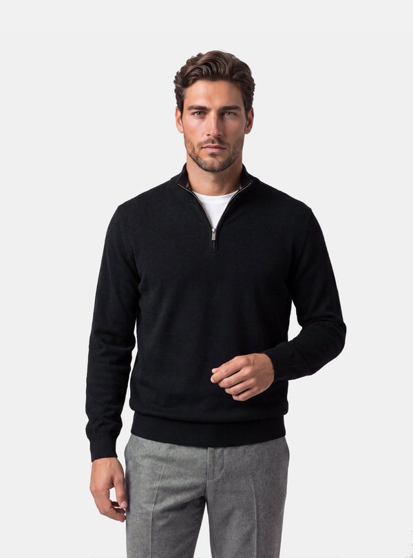 Maglia Mezza Zip Uomo in Misto Cashmere - Fusaro Antonio dal 1893 - Fusaro Antonio