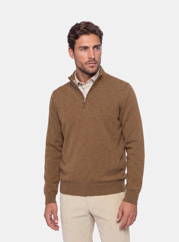 Maglia Mezza Zip Uomo in Misto Cashmere - Fusaro Antonio dal 1893 - Fusaro Antonio