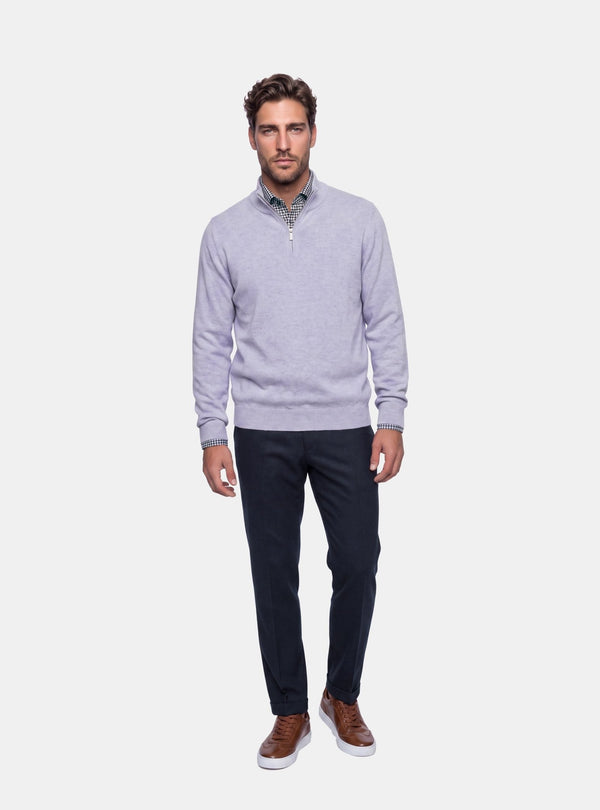 Maglia Mezza Zip Uomo in Misto Cashmere - Fusaro Antonio dal 1893 - Fusaro Antonio