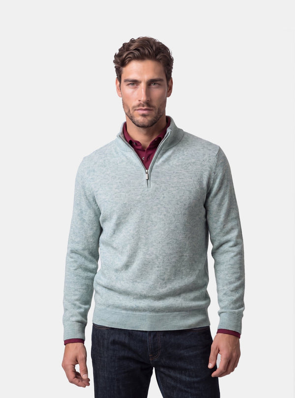 Maglia Mezza Zip Uomo in Misto Cashmere - Fusaro Antonio dal 1893 - Fusaro Antonio
