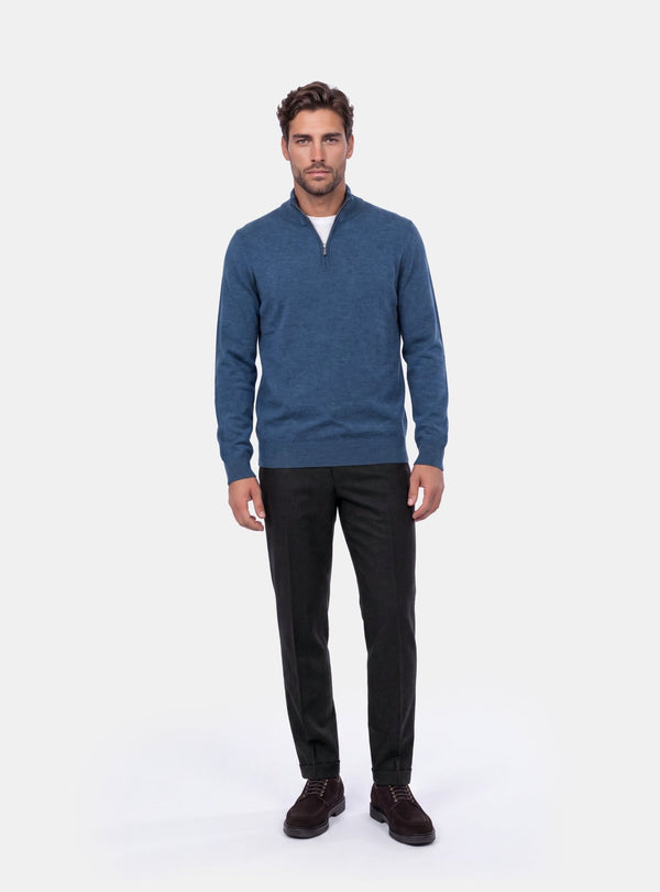 Maglia Mezza Zip Uomo in Misto Cashmere - Fusaro Antonio dal 1893 - Fusaro Antonio