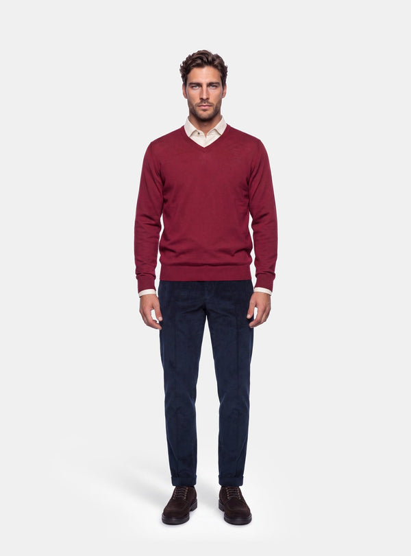 Maglione Uomo Scollo V in Lana Merinos - Fusaro Antonio dal 1893 - Fusaro Antonio