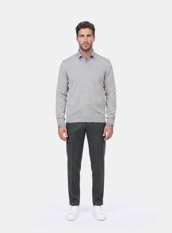 Maglione Uomo Scollo V in Lana Merinos - Fusaro Antonio dal 1893 - Fusaro Antonio