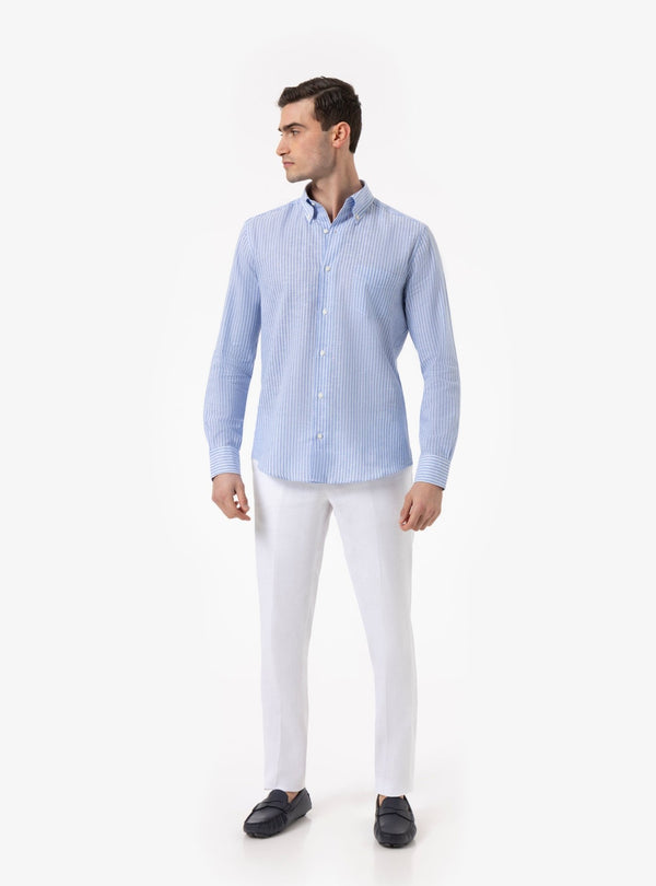 Oasi – Camicia Manica Lunga Button - Down in Lino e Cotone - Fusaro Antonio dal 1893 - Fusaro Antonio