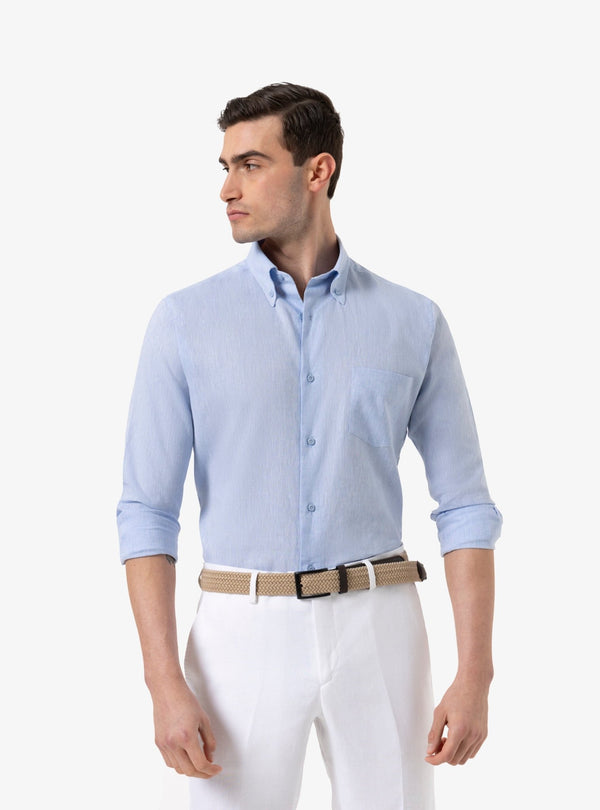 Oasi – Camicia Manica Lunga Button - Down in Lino e Cotone - Fusaro Antonio dal 1893 - Fusaro Antonio