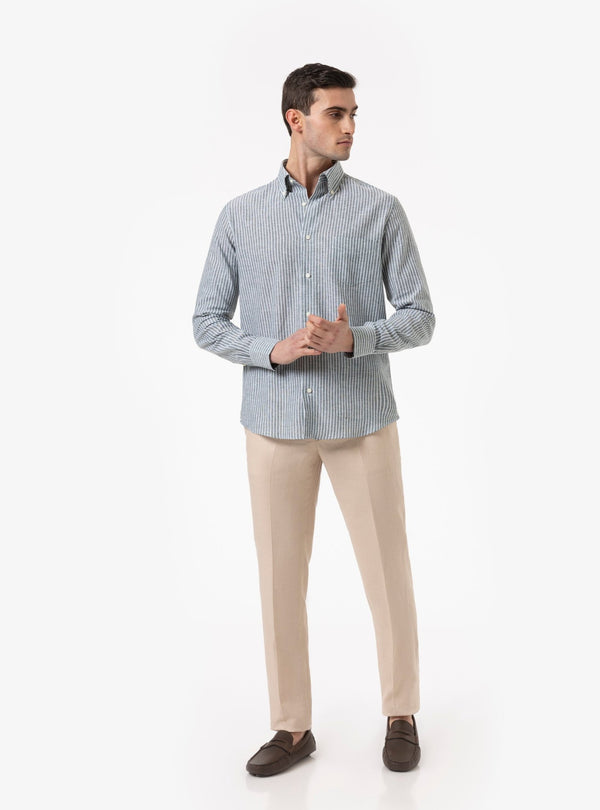 Oasi – Camicia Manica Lunga Button - Down in Lino e Cotone - Fusaro Antonio dal 1893 - Fusaro Antonio