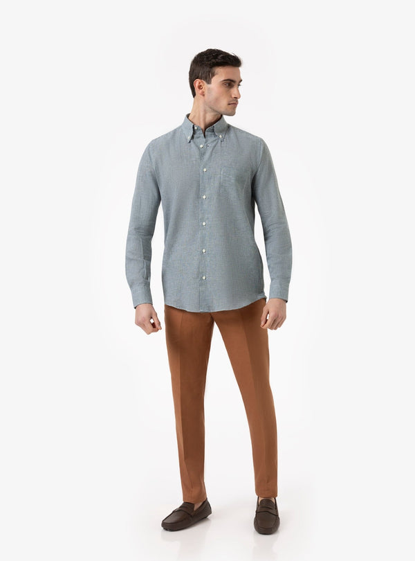 Oasi – Camicia Manica Lunga Button - Down in Lino e Cotone - Fusaro Antonio dal 1893 - Fusaro Antonio