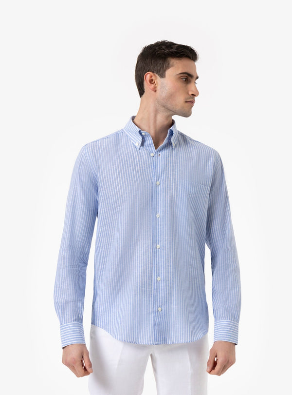 Oasi – Camicia Manica Lunga Button - Down in Lino e Cotone - Fusaro Antonio dal 1893 - Fusaro Antonio