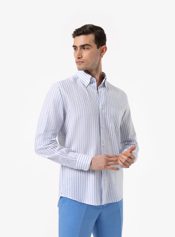 Oasi – Camicia Manica Lunga Button - Down in Lino e Cotone - Fusaro Antonio dal 1893 - Fusaro Antonio