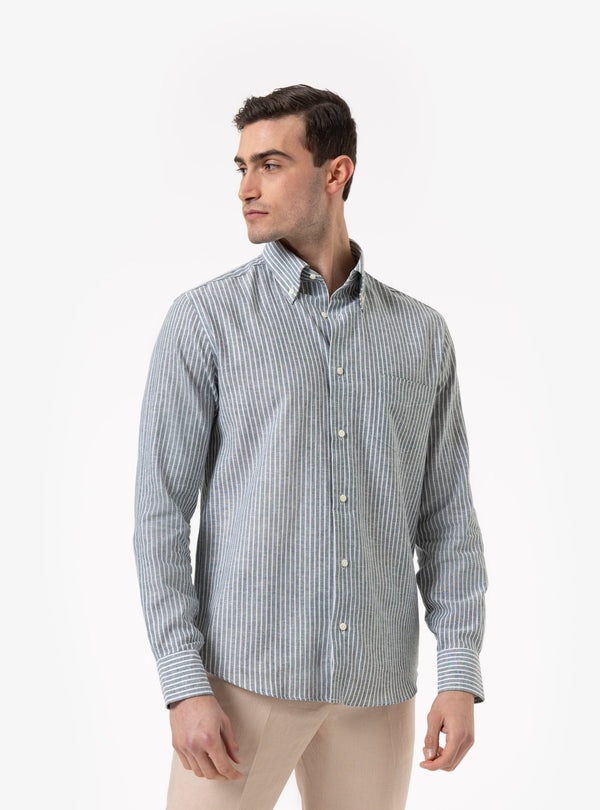 Oasi – Camicia Manica Lunga Button - Down in Lino e Cotone - Fusaro Antonio dal 1893 - Fusaro Antonio