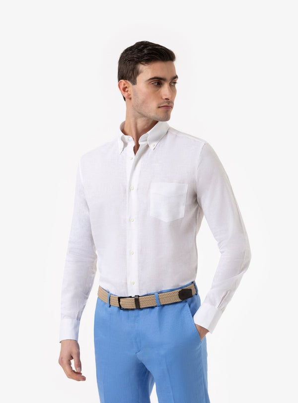 Oasi – Camicia Manica Lunga Button - Down in Lino e Cotone - Fusaro Antonio dal 1893 - Fusaro Antonio