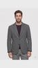 Giacca uomo twill grigio monopetto con bavero impunturato e dettagli sartoriali – GRIGIO – video