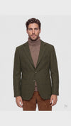 Giacca uomo a quadri Fusaro Antonio dal 1893 con revers classico e chiusura monopetto, disponibile in beige, blu e verde. – VERDE – video