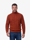 Maglia collo alto treccia uomo disponibile nei colori cotto e moro – COTTO