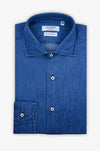 Camicia Regular in Denim Collo Francese - Adam