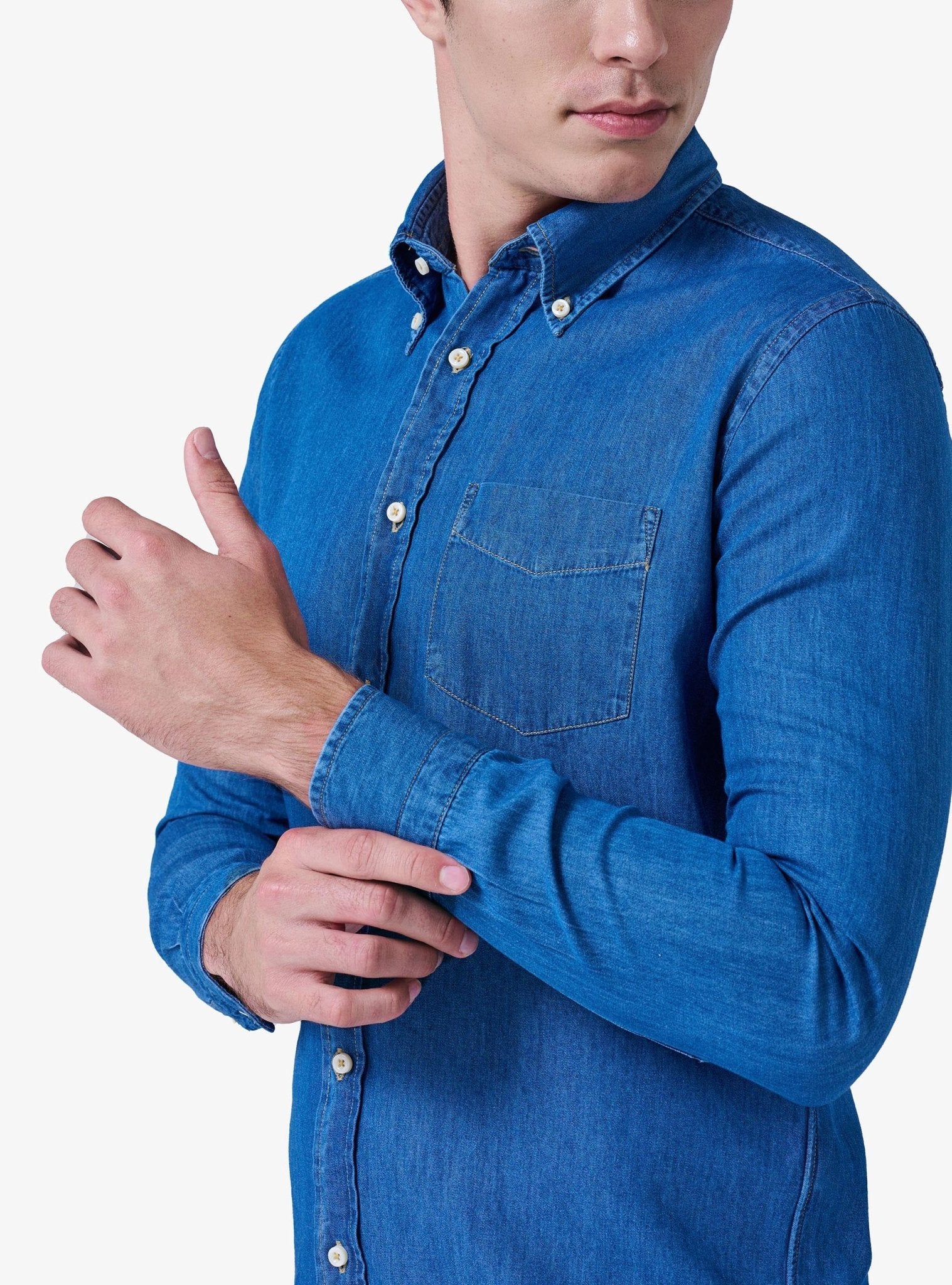 Camicia Henley Uomo In Cotone - Manica Corta Estate - Taglio Slim Fit Camicia Henley Uomo In Cotone - Manica Corta Estate - Taglio Slim Fit